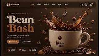 3D Coffee Shop Website Design | Bean Bash UI Concept