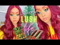 GRWM COLOURPOP LUSH LIFE COLLECTION UNBOXING/ TUTORIAL 🌺🌴 & ONE MORE HAIR RED LACE WIG INSTALL