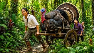 Building a Massive Bamboo Trap to Catch a Giant Wild Turkey in the Jungle | Deep Forest Survival