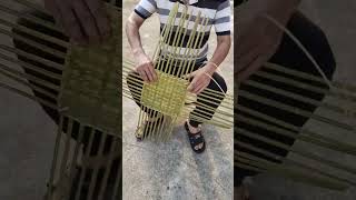 Bamboo weaving. Bamboo handicraft art by the artisan's hands. Top good videos #323