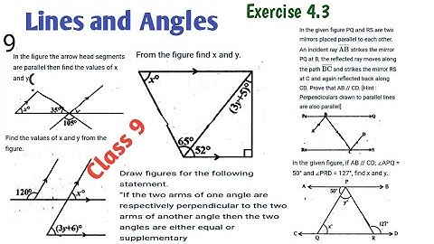 Lines and Angles Exercise 4.3 9 to 14 problems/ Lines and Angles class 9 / Lines and Angles