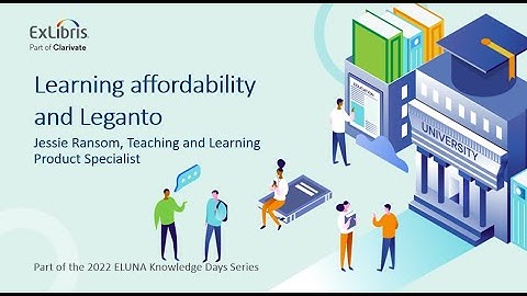 Learning affordability and Leganto