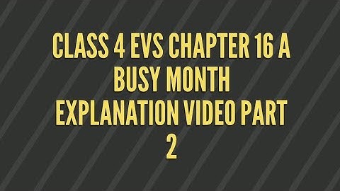 Class 4 EVS Chapter 16 A Busy Month Explanation video Part 2