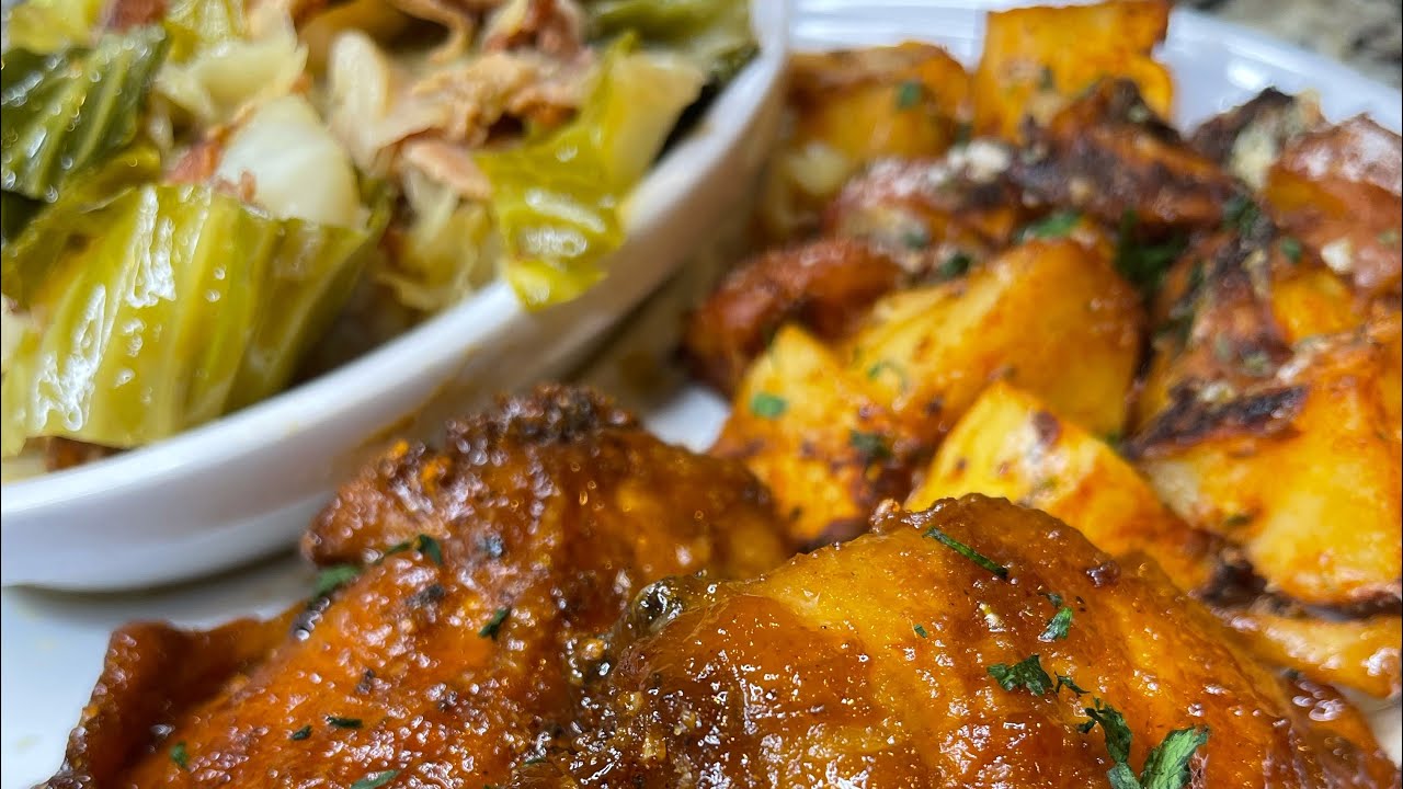 Sunday Dinner | Baked BBQ Chicken | Make Baked Chicken Crispy | Soul Food Sunday