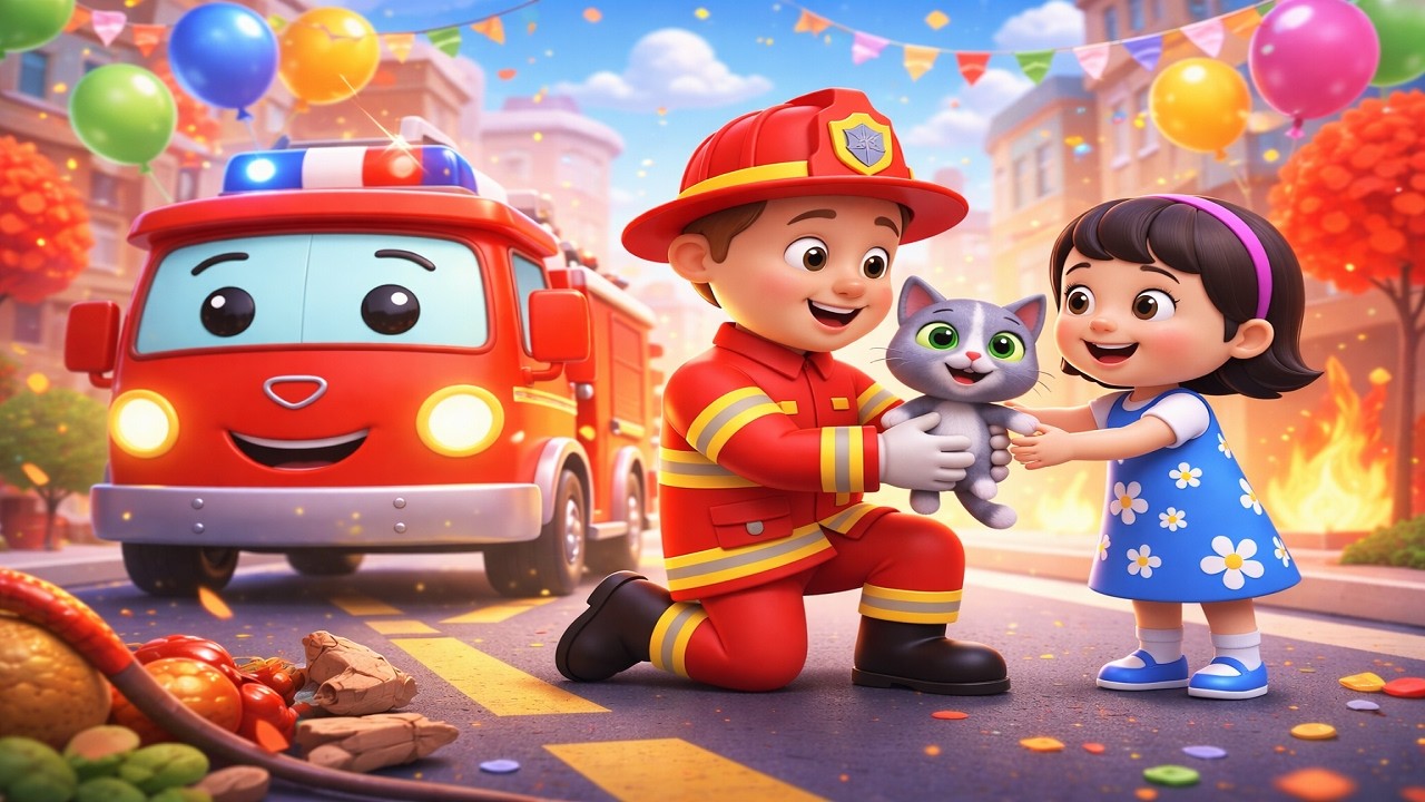 Caminhão de Bombeiros 🚒 | Músicas Infantis e Desenhos Animados em Português | Canções de Veículos