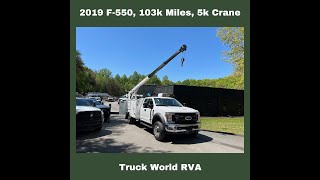 2019 Ford F-550 Mechanics Crane Truck, Extended Cab, HC5 Autocrane, Welder & Compressor, 102k Miles