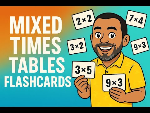 Mixed times tables flashcards, set 1