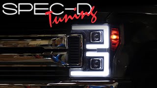 SPECDTUNING INSTALLATION VIDEO: 2017-UP FORD F250 PROJECTOR LED HEADLIGHTS