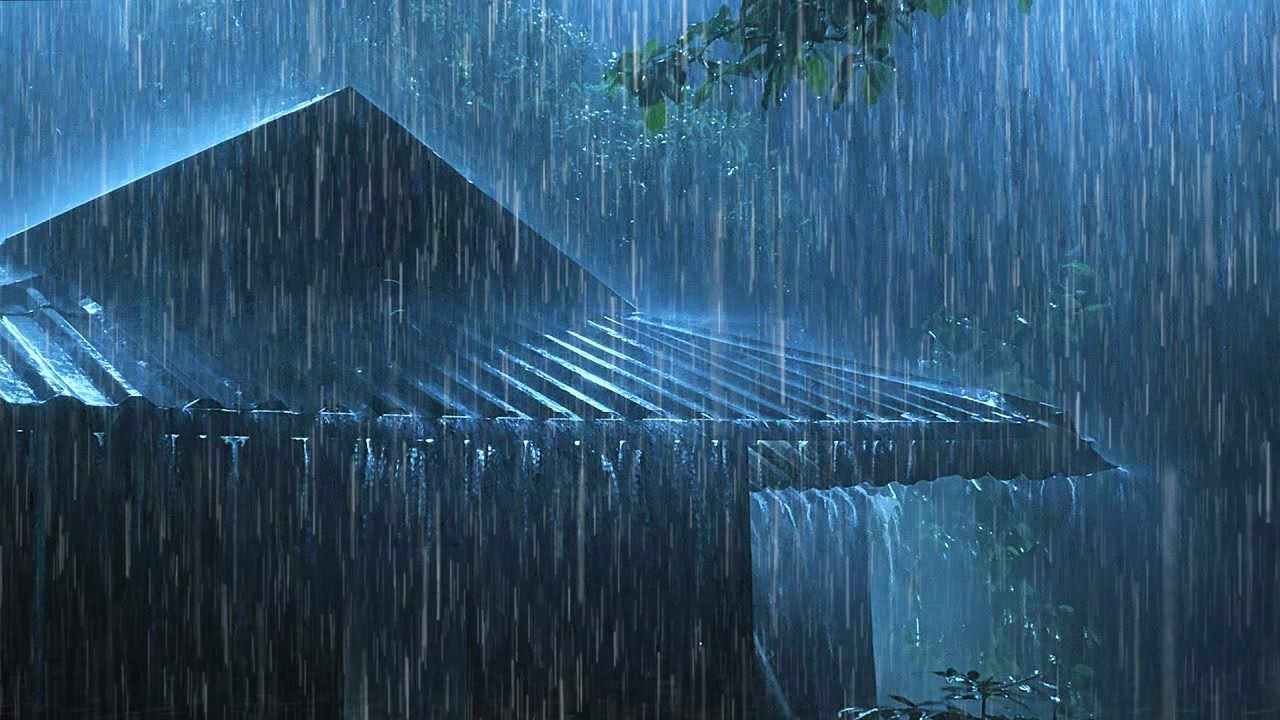 Beat Stress & Goodbye Insomnia in 3 Minutes with Heavy Rain,Thunder Sounds on a Tin Roof At Night