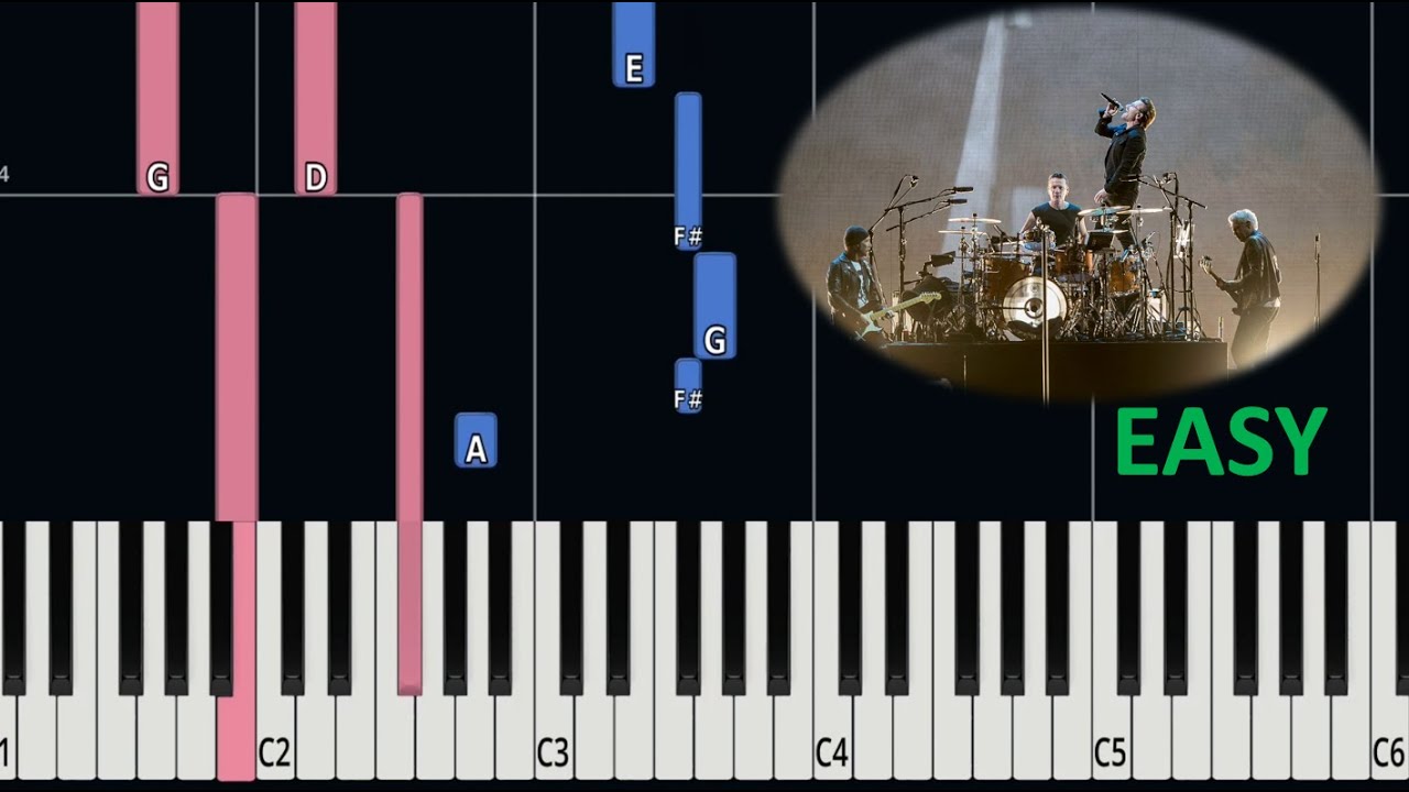 With or Without You - U2 | EASY Piano Tutorial - YouTube
