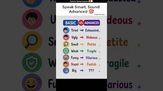 Basic English Ko Advanced Banao 🔥 | Smart Vocabulary Words 😎 #EnglishVocabulary #SpokenEnglish
