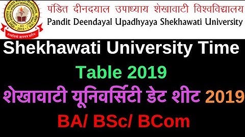 Shekhawati University Time Table 2019 ((शेखावाटी यूनिवर्सिटी डेट शीट 2019) BA/ BSc/ BCom
