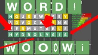 Wordle - All Lengths in 26.94 (WR)
It really doesnt get much faster than this. Unfortunately, I threw a little bit on Speculative due to nerves, but the rest of the run was extremely clean. Not sure if I will ever beat this.
Speedle: https://tck.mn/speedle/
Wordle Discord: https://discord.gg/qnrCZu3Tux
Wordle Speedrun Leaderboard: https://docs.google.com/spreadsheets/d/1fhU2xFFS3XyKpX_HvlUTC8NQ8rSL9G0FEt6r8Xim_cQ/edit#gid=272866796
Huge WR also, over a second faster than the previous one! (Which was 28.40 for reference) Wordle - All Lengths in 26.94 (WR)