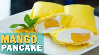 How to make ?MANGO Pancake Crepe Recipe EASY Yum Cha マンゴークレープの作り方