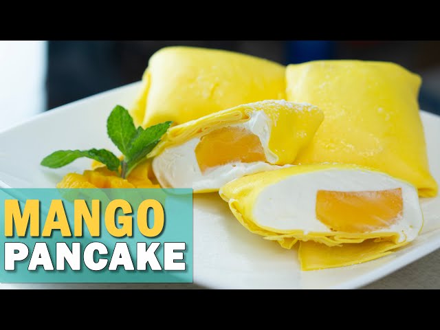 How to make 🤗MANGO Pancake 🌮Crepe Recipe EASY 🌸Yum Cha マンゴー