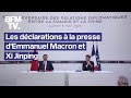 Dcouvrez lintgrale des dclarations  la presse demmanuel macron et xi jinping