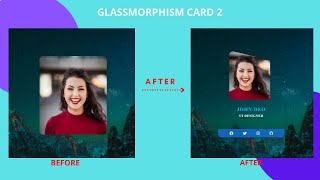Glassmorphism card with hover effects design  3 | HTML & CSS.