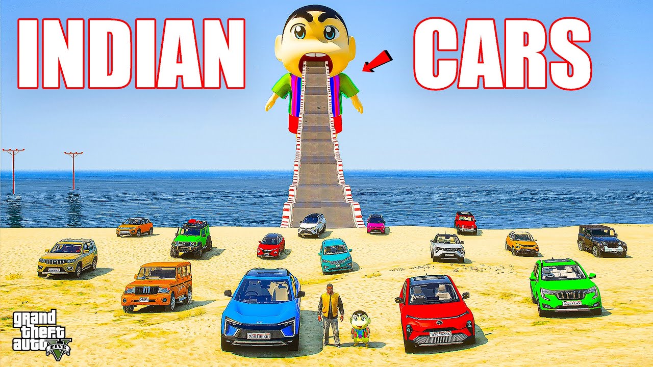 Franklin & Shinchan tried Crazy Bump Challenge With Indian Cars in GTA 5 || JNK GAMER
