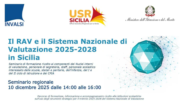 Il RAV e il Sistema Nazionale di Valutazione 2025-2028 in Sicilia, 10/12/2025, 14:00-16:00