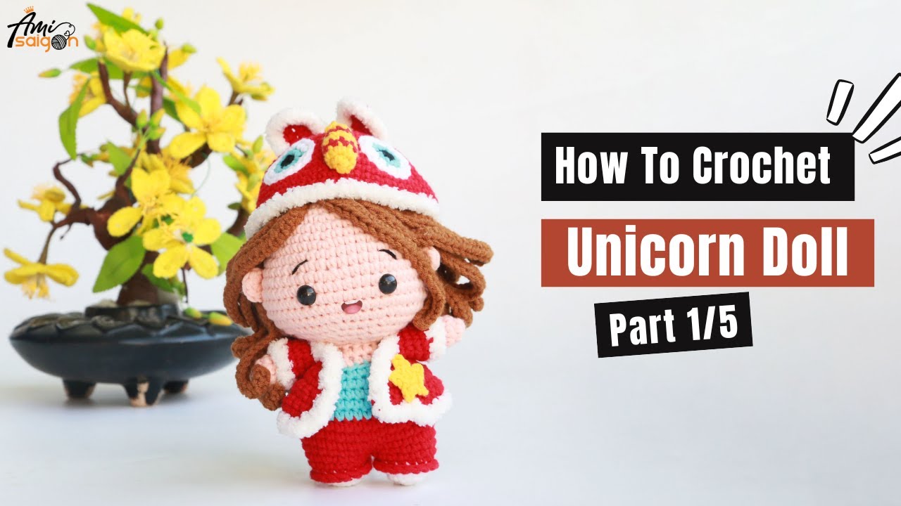 #428 |  Amigurumi Unicorn Doll (1/5) | How To Crochet Christmas Amigurumi | @AmiSaigon​