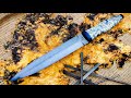 WOOTZ steel from Many littel files. Making a dagger knife