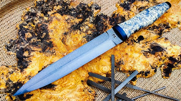Turning Rusty Small Files into a Sharp Dagger knife