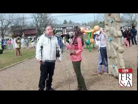Viewing the solar eclipse at Pine Grove Manor School.