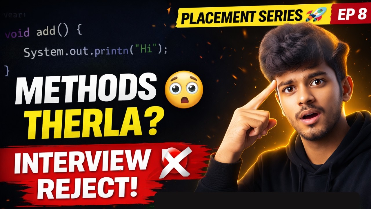 Java Methods therinja dhaan placement 💼 | Placement Series ep9 - YouTube