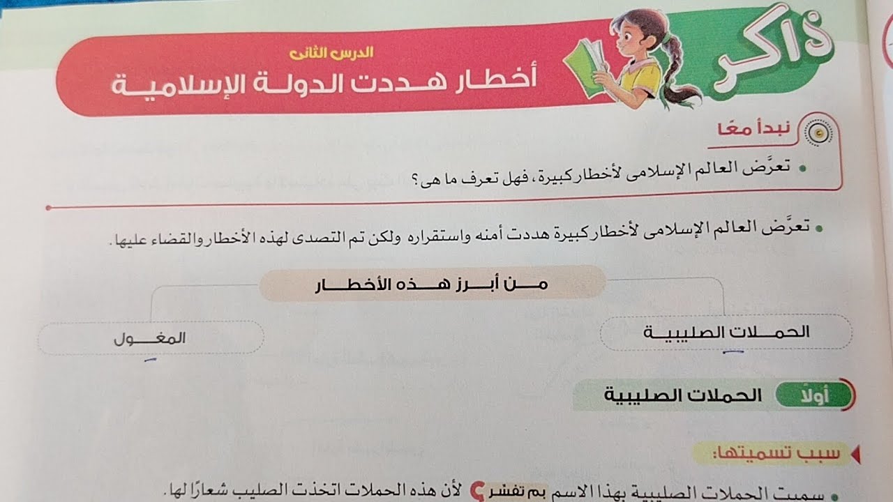 شرح درس أخطار هددت الدول الإسلامية من كتاب الاضواء دراسات ستة ابتدائي ترم ثاني 2026