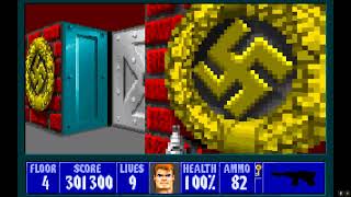 Wolfenstein 3D #100+# walkthrough #E5F4#
