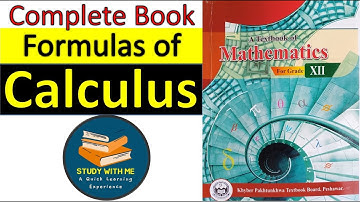 Complete Formulas of Class 12 Maths KPK Book | Formulas of Calculus Differentiation Integration