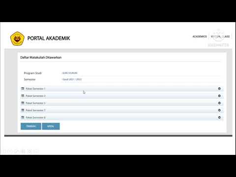 Pengisian KRS Online pada Portal Akademik FH UNCEN