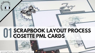Scrapbook Layout Process | Cosette PML Cards + Stamping