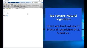How MATLAB log function gives natural logarithm (ln)
