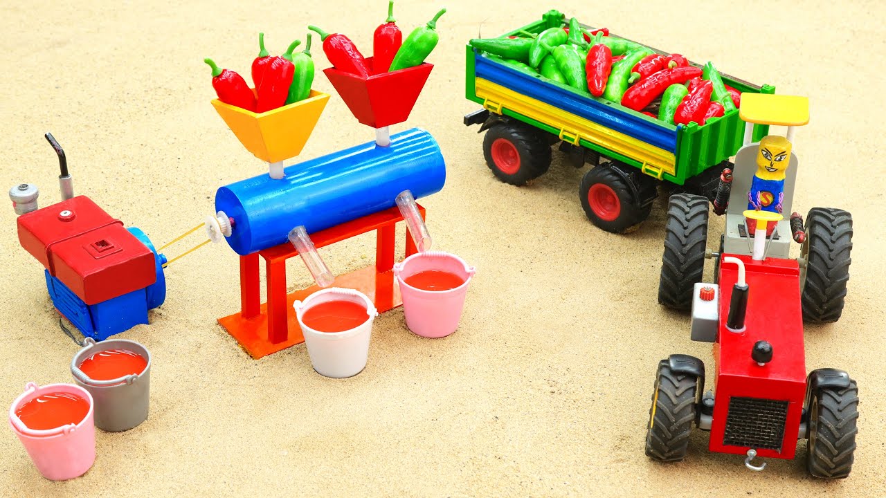 Diy tractor Chilli juice machine mini science project | Diy mini pertrol pump | COA Farming