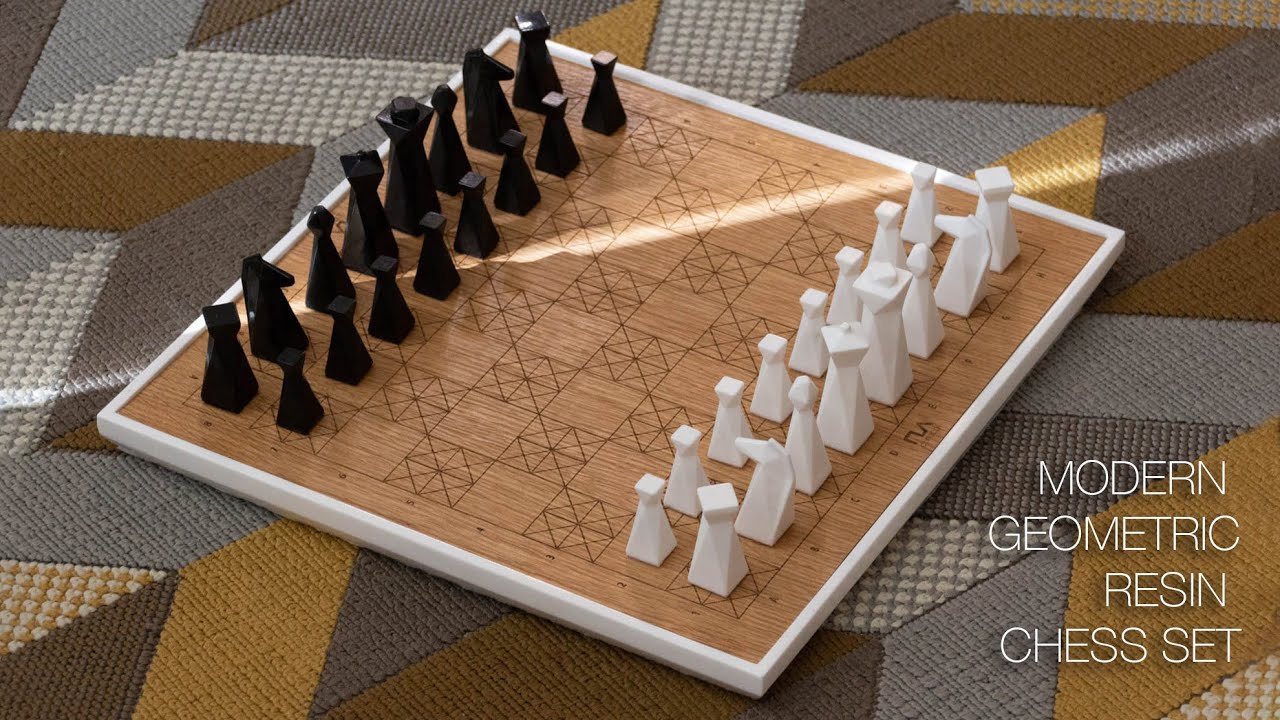 unusual beautiful modern chess set