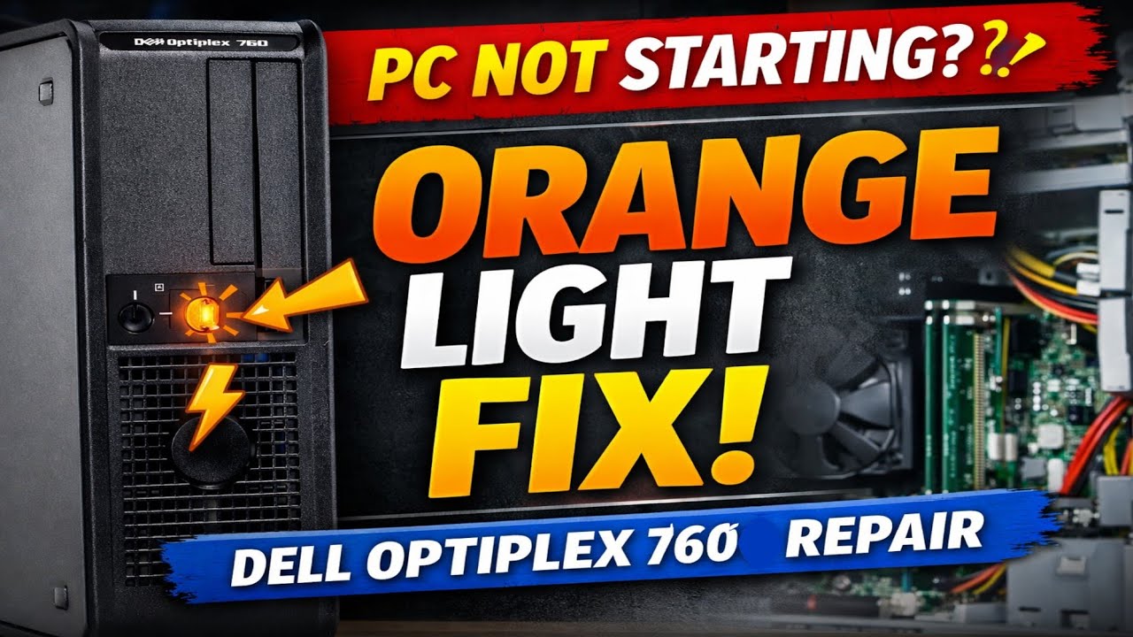 Dell OptiPlex 760 Orange Light Blinking Problem Fix | No Display Solution 