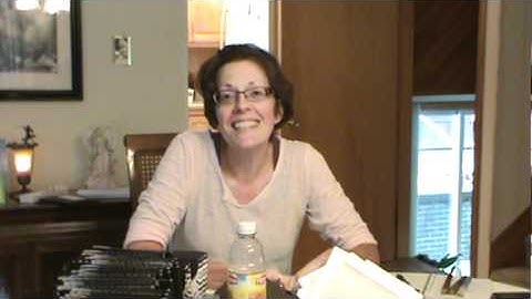 Sue and Mary addressing envelopes for Alissa and Chad