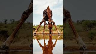 Cute Giraffe Drinking Water 🦒💧#shorts #shortsfeed #youtubeshorts