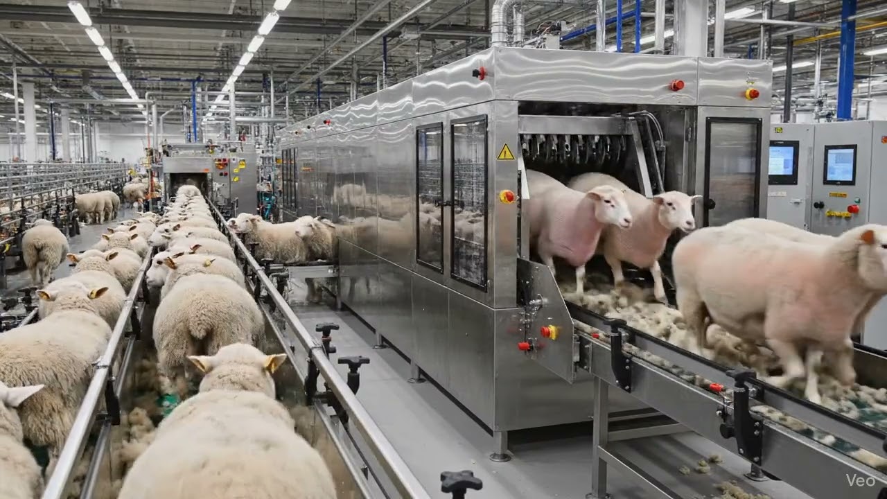 Modern Sheep Shearing Factory 🤯