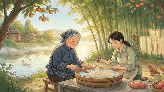 ASMR  Journey of making Sweet Potato Noodles | Traditional Method |Ghibli Style Video | screenshot 4