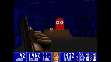 DOOM MOD WAD WOLFENSTEIN 3D PART 9 LAST PART PACMAN CLONE PAC MAN ELEMENTS GHOSTS ALL REDLIKE BLINKY