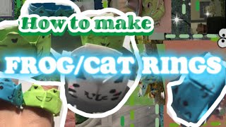 🐸How to make Paper Frog/Cat Rings!! Tutorial!! -Hitachi