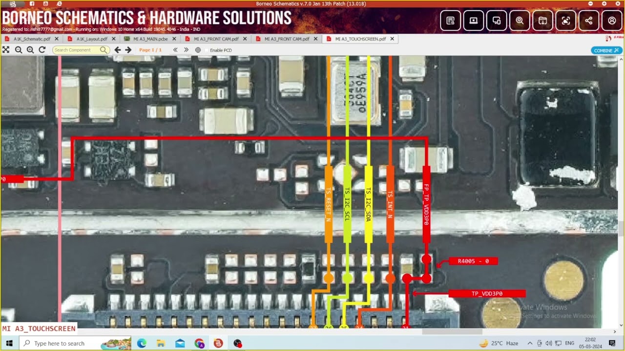 Redmi a3 touch not working || redmi A3 touch schematic