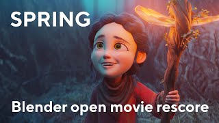 Spring. Blender open movie. Rescore.