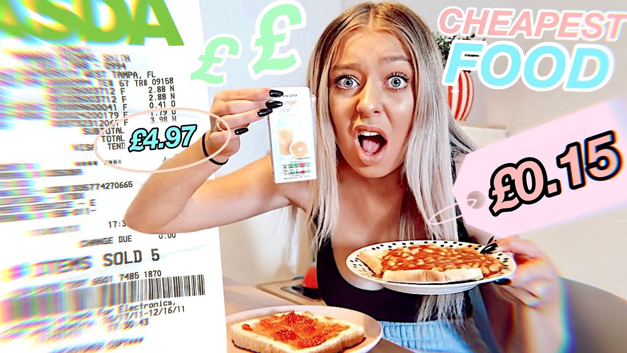 I tried the CHEAPEST food in the SUPERMARKET for 24 HOURS! - YouTube