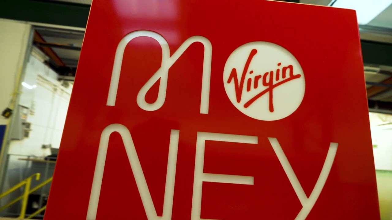 Virgin Money sign project by butterfield Signs, Bradford, UK.