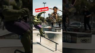 Hulk and Wonder Woman Shred the Skate Park Together 🛹💥 #viralshorts  #Shorts