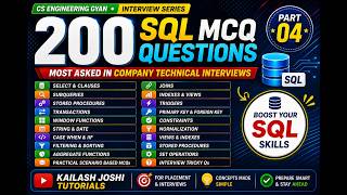 200 SQL MCQ Questions| Most Asked SQL Interview Questions | SQL Interview Series | Part 04