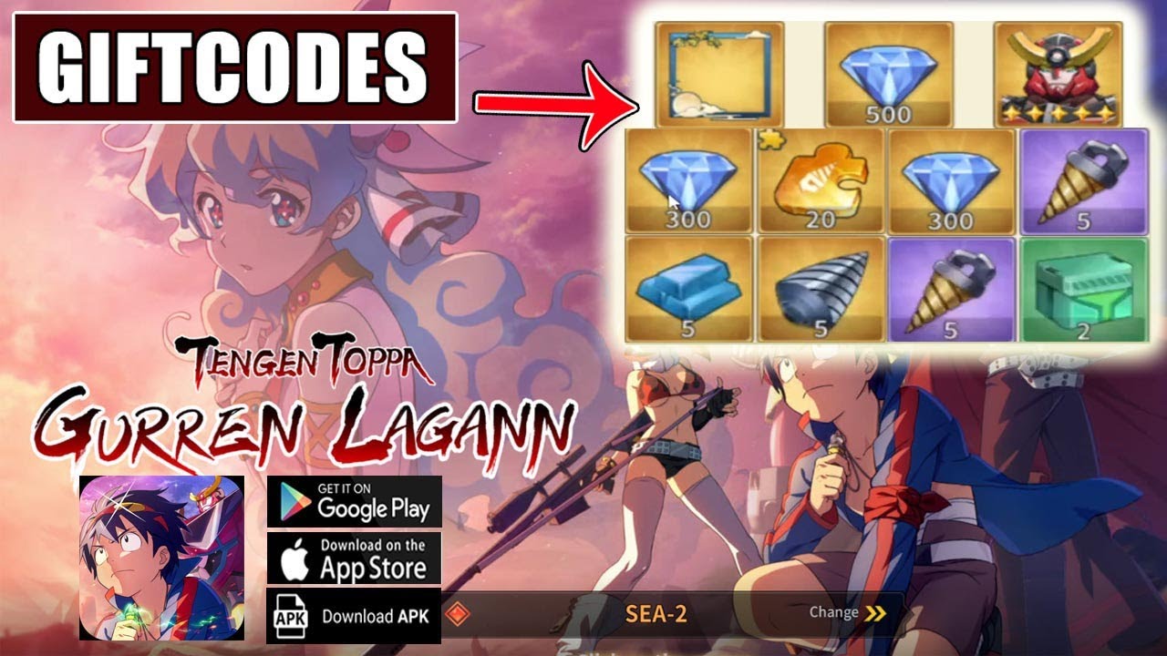 Tengen Toppa Gurren Lagann Codes - Launch Freebies! - Droid Gamers